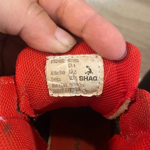 Shaq Boys Retro Gray Red BTSQ0400001 Mid Top Round Toe Basketball Shoes Size 8 - Picture 7 of 7